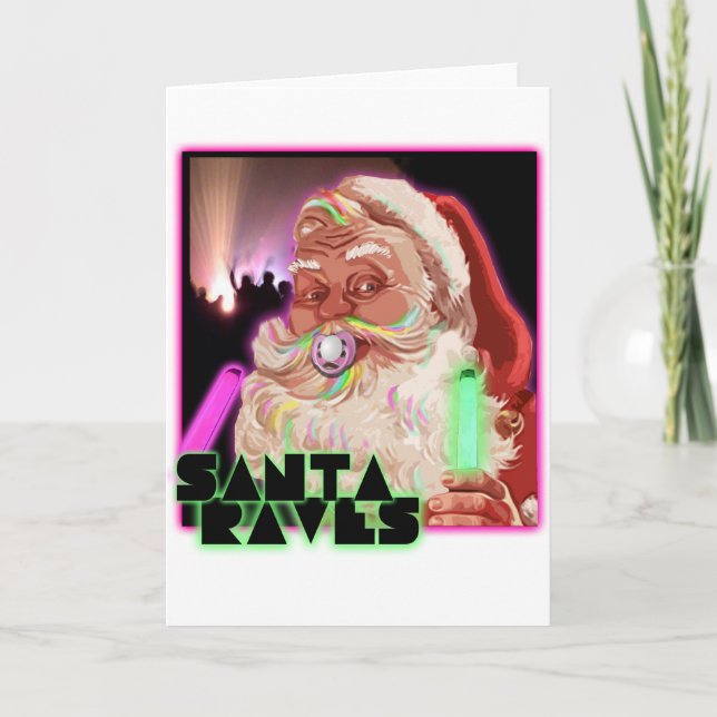 Tarjeta Festiva Camisa del delirio de Papá Noel (Anverso)