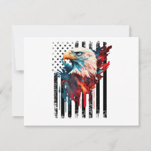 Tarjeta Festiva Camiseta Águila Bandera Americana Hombres Niños Pa