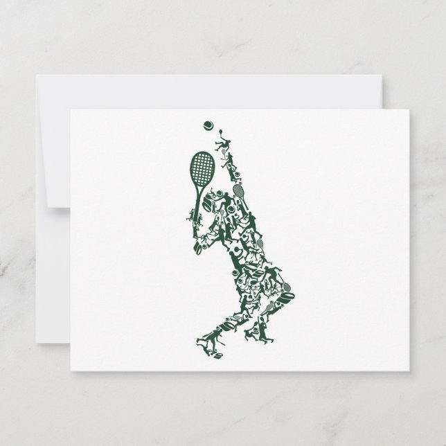 Tarjeta Festiva Camiseta de tenis - Jugador pone la chaqueta de bo (Anverso)