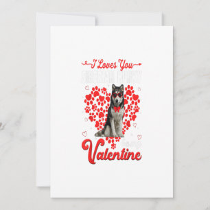 Tarjeta Festiva Camiseta del Día de San Valentín del Husky Siberia