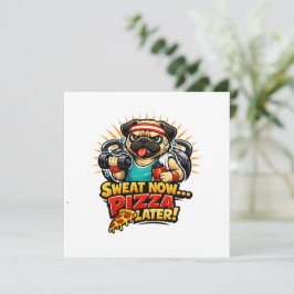 Tarjeta Festiva Camiseta divertida de perro para amantes del fitne
