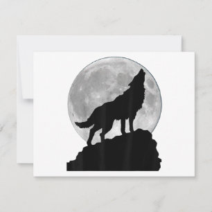Tarjeta Festiva Camiseta Lobo en luz de luna - Cachorro perrito au