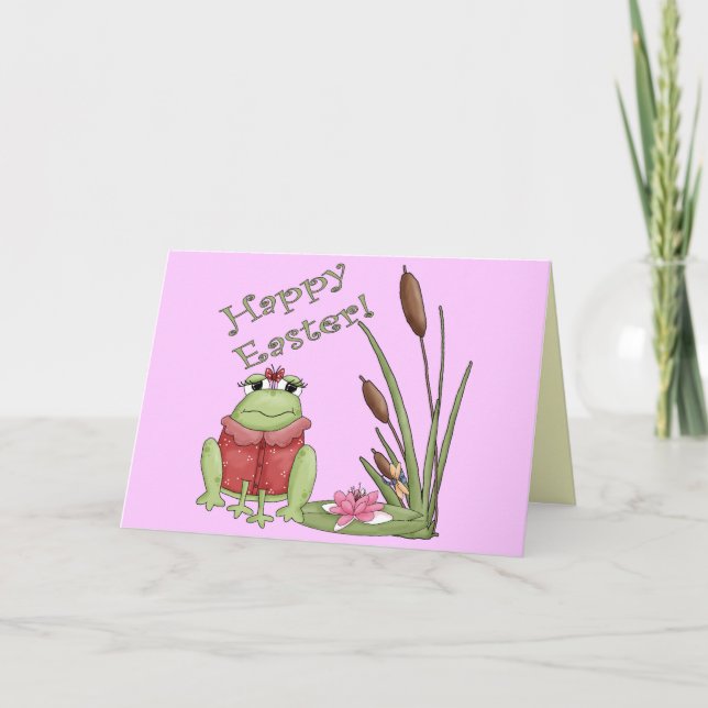Tarjeta Festiva Camisetas de la rana de Pascua y regalos de Pascua (Anverso)