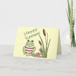 Tarjeta Festiva Camisetas de la rana de Pascua y regalos de Pascua