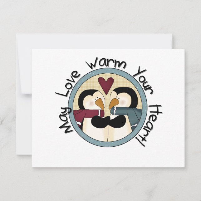 Tarjeta Festiva Camisetas y regalos de las fiestas de pingüino amo (Anverso)