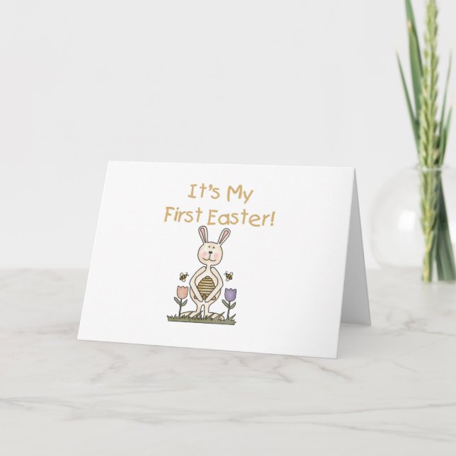 Tarjeta Festiva Camisetas y regalos de Pascua del conejito del (Anverso)