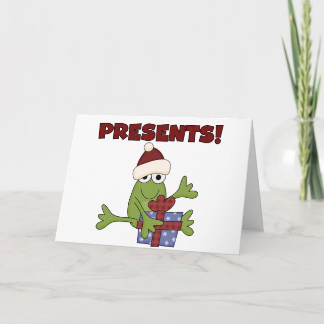 Tarjeta Festiva Camisetas y regalos de Santa Frog (Anverso)