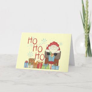 Tarjeta Festiva Camisetas y regalos de Santa Ho Ho Ho