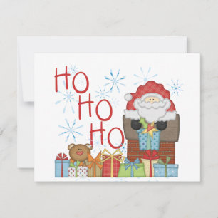 Tarjeta Festiva Camisetas y regalos de Santa Ho Ho Ho