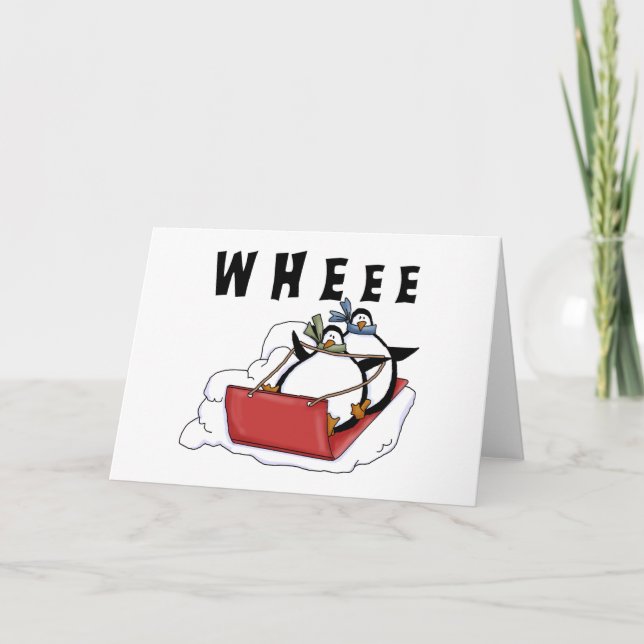 Tarjeta Festiva Camisetas y regalos para los pingüinos (Anverso)