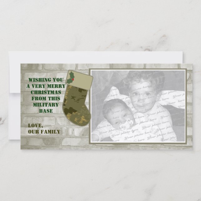 Tarjeta Festiva Camo Christmas Photo Card (Anverso)