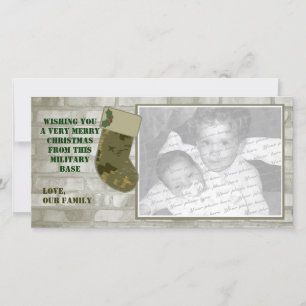 Tarjeta Festiva Camo Christmas Photo Card