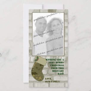 Tarjeta Festiva Camo Christmas Photo Card