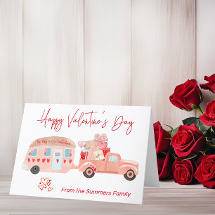 Tarjeta Festiva Campamento de RV Feliz día de San Valentín