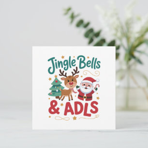 Tarjeta Festiva Campanas ADLS Terapia Ocupacional OT Reno