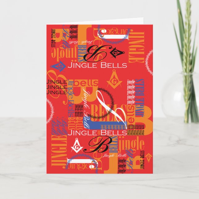 Tarjeta Festiva Campanas de jingle masónico (Anverso)