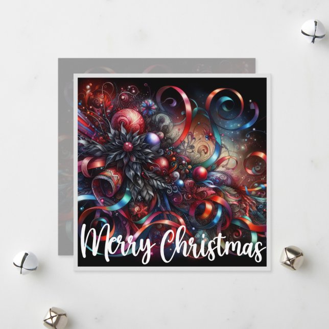 Tarjeta Festiva Campanas de Navidades góticos (Anverso/Reverso In Situ)