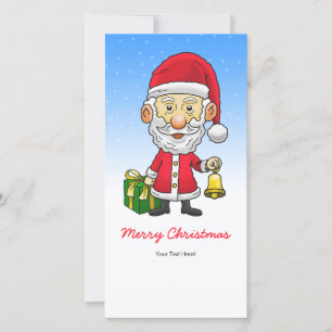 Tarjeta Festiva Campanillas con Santa Claus