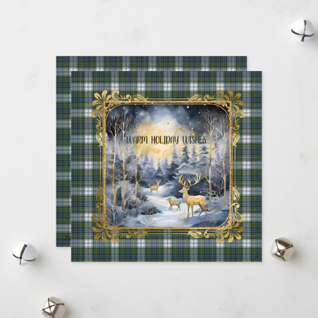 Tarjeta Festiva Campbell Dress Ancient Scottish Tartan Christmas  (Anverso/Reverso In Situ)