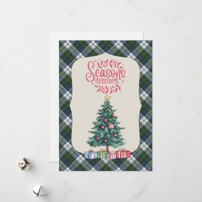 Tarjeta Festiva Campbell Dress Ancient Scottish Tartan Christmas (Anverso/Reverso In Situ)