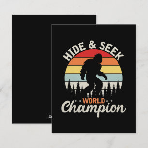 Tarjeta Festiva Campeón Mundial de Escondite de Bigfoot