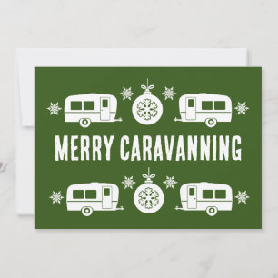 Tarjeta Festiva Camping de caravanas felices Navidades