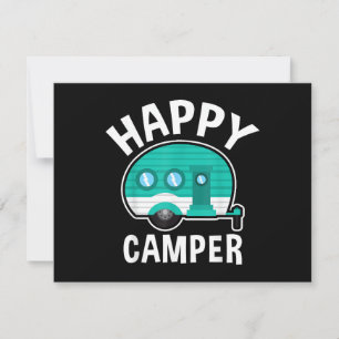 Tarjeta Festiva Campista Feliz Caravana Carro Camping Divertido Va