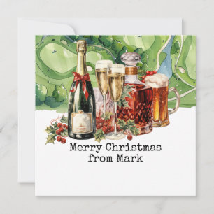 Tarjeta Festiva Campo de golf con Navidades Bebe para golfista