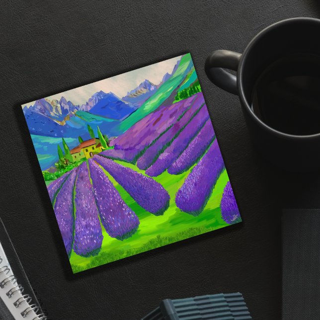 Tarjeta Festiva Campos de lavanda frente a las montañas (Subido por el creador)