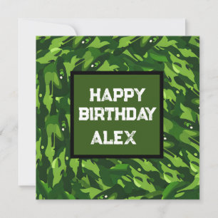 Tarjeta Festiva Camuflaje Militar Verde Forestal