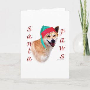 Tarjeta Festiva Canaan Dog Santa Paws