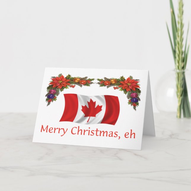 Tarjeta Festiva Canadá Feliz Navidad, eh (Anverso)