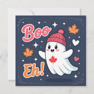 Tarjeta Festiva Canadá Halloween Ghost Boo Eh