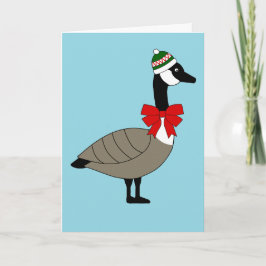 Tarjeta Festiva Canadian Goose Christmas Card