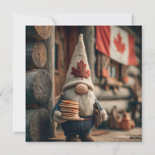 Tarjeta Festiva Canadiense con crepes