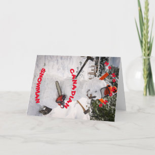 Tarjeta Festiva Canadiense Snowman - Un verdadero Lumberjack canad