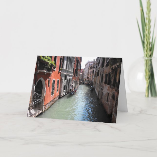 Tarjeta Festiva Canal en Venecia en Italia (Anverso)