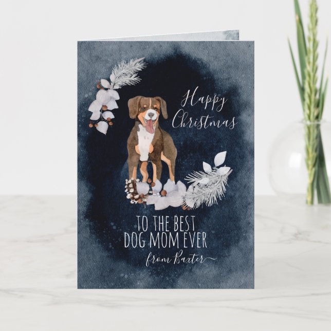 Tarjeta Festiva Canales personalizados Entlebucher Mountain Dog (Anverso)