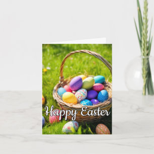 Tarjeta Festiva Canasta Festiva de Pascua Feliz