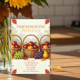 Tarjeta Festiva Canastas rusticas de manzanas Amigas de la Potluck