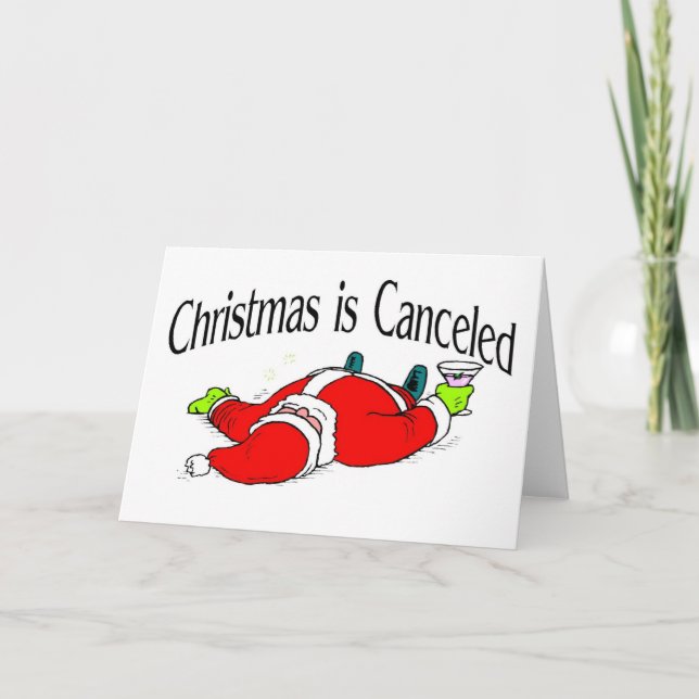 Tarjeta Festiva Cancelan navidades de Santa Claus (Anverso)