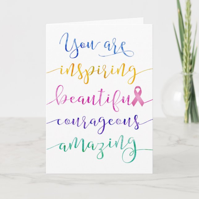 Tarjeta Festiva Cáncer de Mama - Recuerde Quién Es (Anverso)