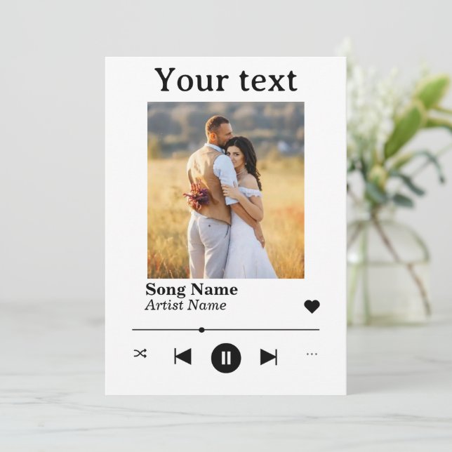 Tarjeta Festiva Canción de Aniversario de la Foto Personalizada (Anverso de pie)