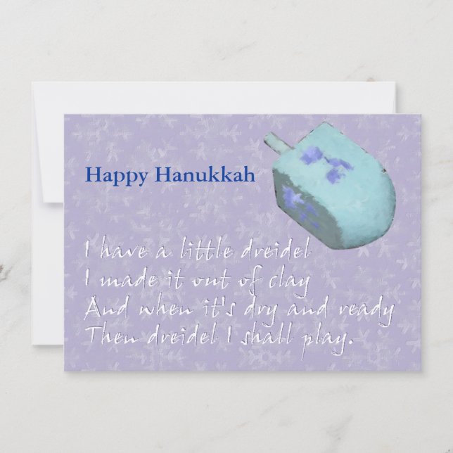 Tarjeta Festiva Canción de Dreidel Chanukah (Jánuca) (Anverso)