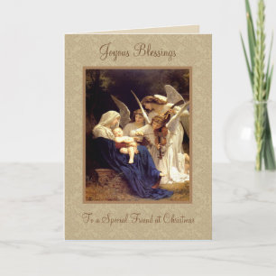 Tarjeta Festiva Canción de los Ángeles Religiosa Madre Bendita