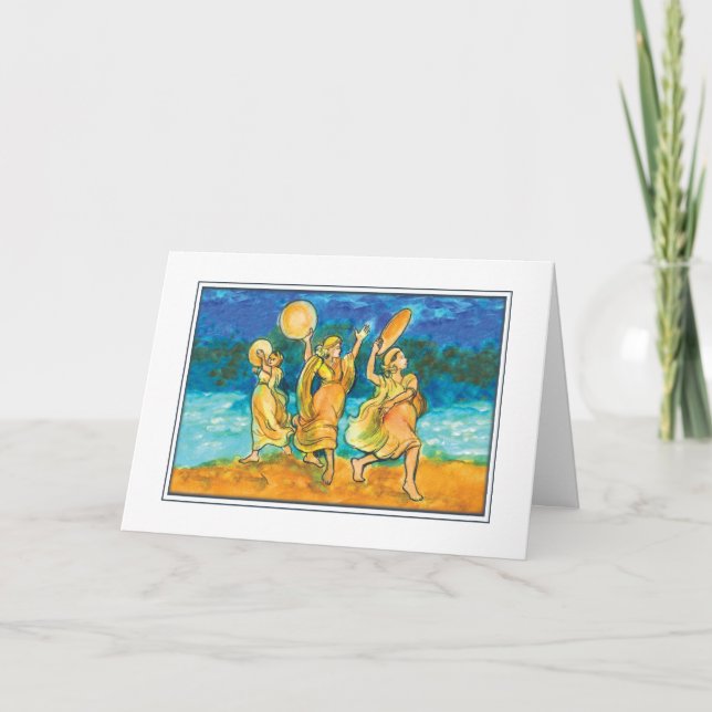 Tarjeta Festiva Canción del Passover de Miriam (Anverso)