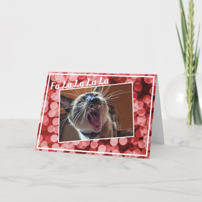 Tarjeta Festiva Canción divertida de Navidades cantando foto de ga (Anverso)