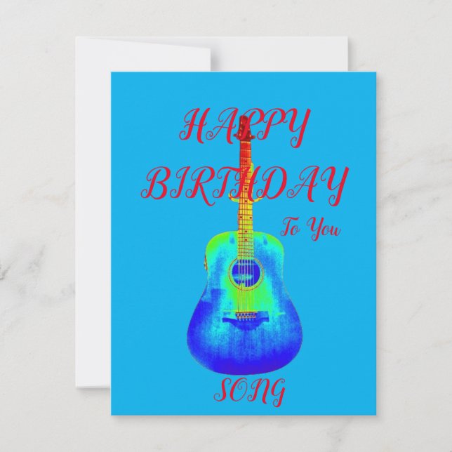 Tarjeta Festiva Canción feliz cumpleaños (Anverso)