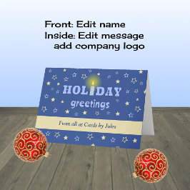 Tarjeta Festiva Candela de saludos de invierno personalizada para 