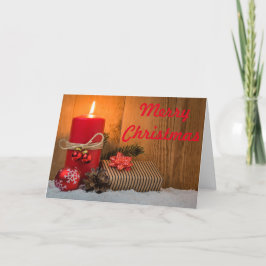 Tarjeta Festiva Candle Lit Merry Christmas Card